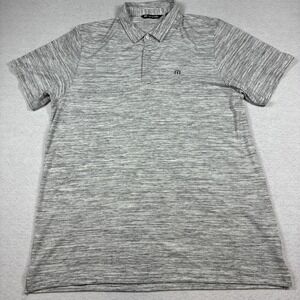 TravisMathew Polo Shirt Mens 2XL XXL Gray Cotton Blend Golf Performance Peru